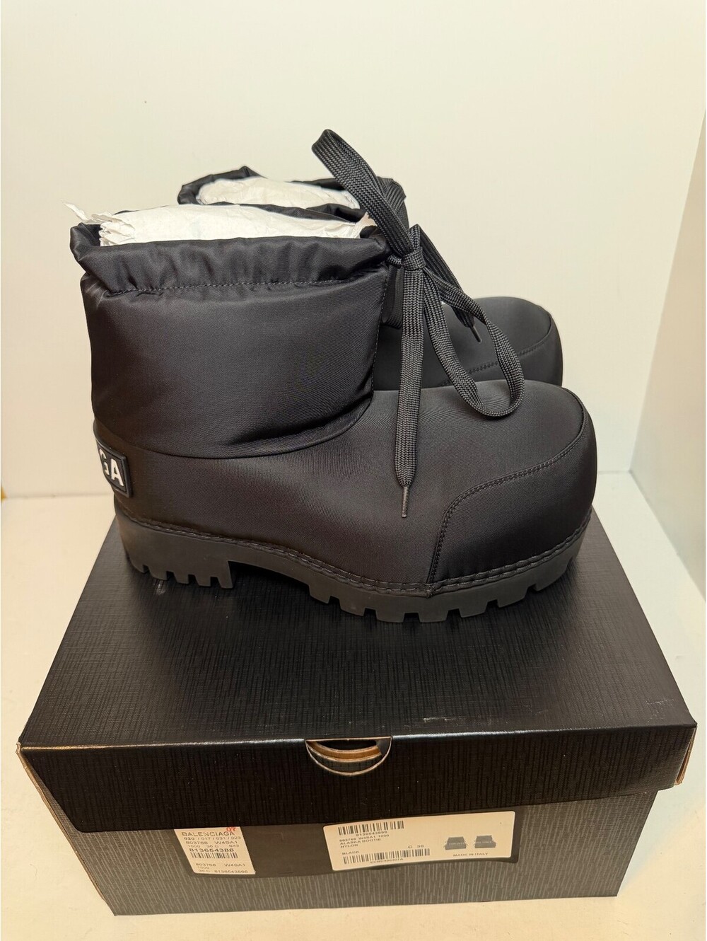 Balenciaga Alaska Boot Black Womens Size 6/36 New